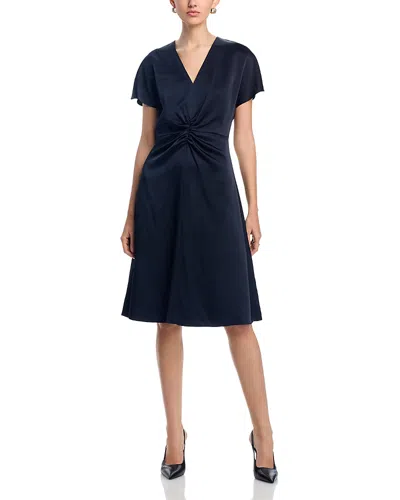 HUGO BOSS DULANIA TWIST FRONT FLUTTER SLEEVE DRESS