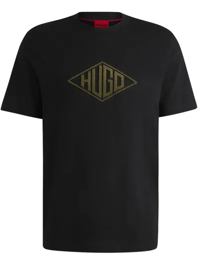 HUGO BOSS EMBROIDERED COTTON T-SHIRT