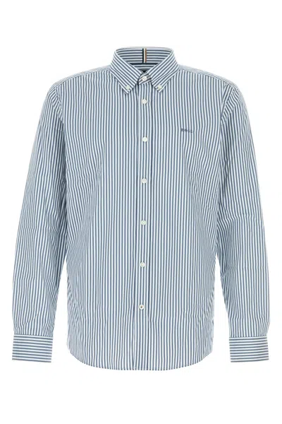 HUGO BOSS EMBROIDERED STRETCH POPLIN SHIRT