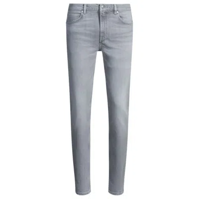 HUGO BOSS EXTRA-SLIM-FIT JEANS IN SILVER-GRAY STRETCH DENIM