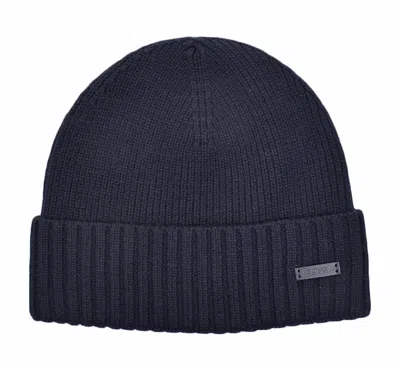 HUGO BOSS FATI LOGO BEANIE DARK BLUE