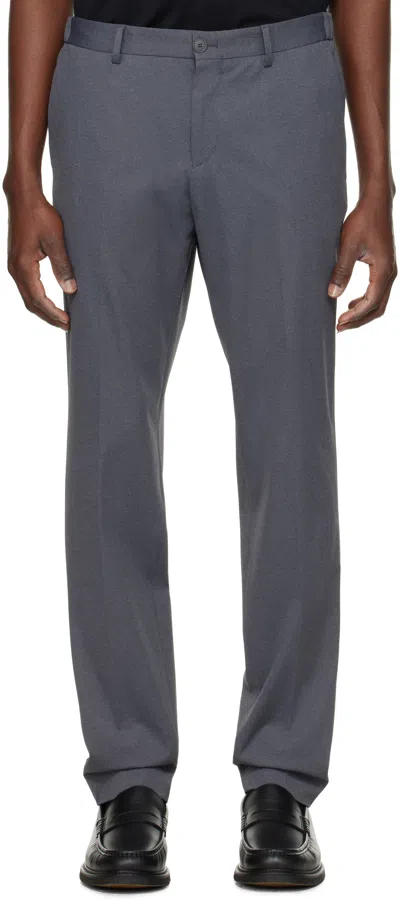 HUGO BOSS GRAY SLIM-FIT TROUSERS