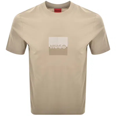 HUGO BOSS HUGO DUSPLIT T SHIRT MEDIUM BEIGE