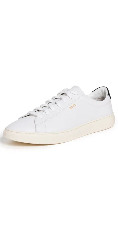 HUGO BOSS KIERAN LEATHER SNEAKERS NATURAL WHITE