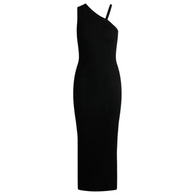 HUGO BOSS KNITTED DRESS WITH ONE-SHOULDER DESIGN