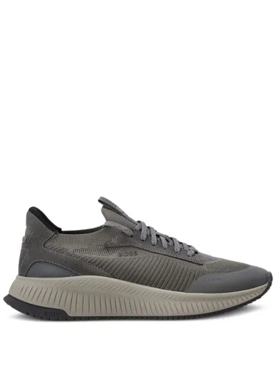HUGO BOSS LACE-UP SUEDE TRAINERS