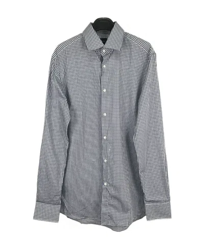 HUGO BOSS LAPEL LONG-SLEEVED SMALL PLAID SHIRT