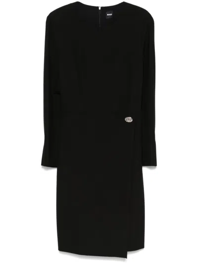 HUGO BOSS LAYERED-DETAIL MIDI DRESS