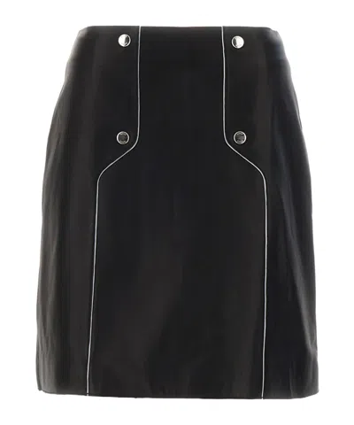 HUGO BOSS BOSS HUGO BOSS LOGO LETTERING LEATHER MINI SKIRT