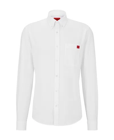 HUGO BOSS LOGO-APPLIQUÉ COTTON SHIRT