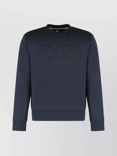 HUGO BOSS LOGO DETAIL COTTON SWEATSHIRT