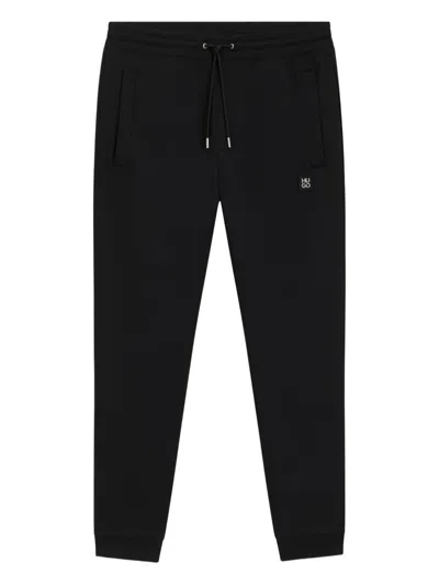HUGO BOSS LOGO-PATCH DRAWSTRING-WAISTBAND TRACK PANTS