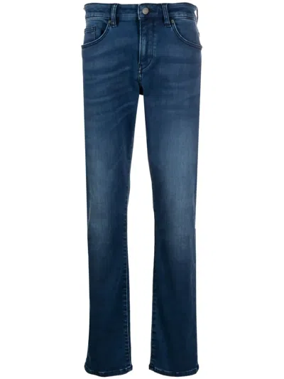 HUGO BOSS LOGO-PATCH SLIM-CUT JEANS