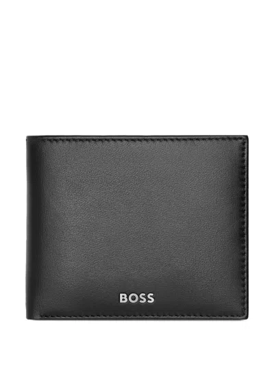 HUGO BOSS LOGO-PRINT LEATHER WALLET