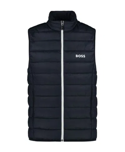 HUGO BOSS HUGO BOSS WATER-REPELLENT LOGO-PRINTED ZIPPED GILET