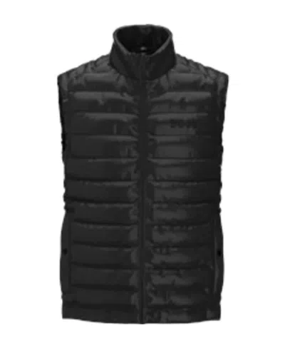 HUGO BOSS LOGO-PRINT QUILTED GILET