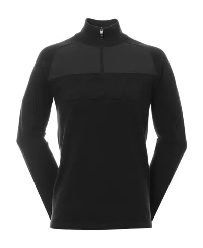 HUGO BOSS LOGO SEMI-ZIPPER SWEATER