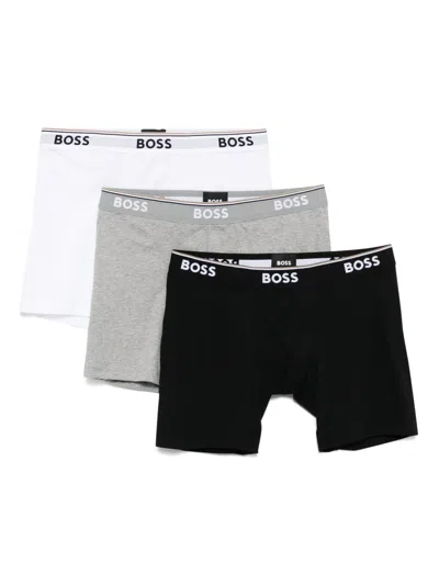 HUGO BOSS LOGO-WAISTBAND BOXERS (PACK OF THREE)
