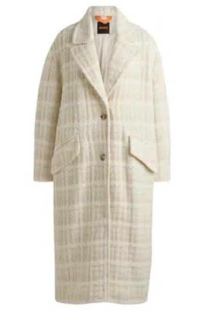 HUGO BOSS RELAXED-FIT SINGLE-BREASTED TWEED COAT