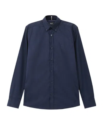 HUGO BOSS BOSS HUGO BOSS LOGO-EMBROIDERED CURVED HEM SHIRT