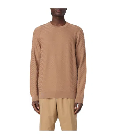 HUGO BOSS DIAGONAL-PATTERN CREW-NECK SWEATER