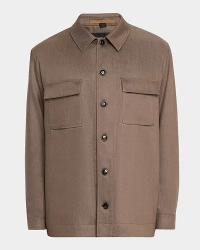 HUGO BOSS MEN'S CORVIN WOOL SHIRT JACKET