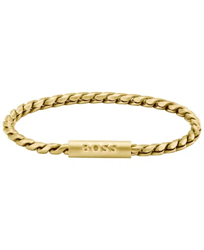 HUGO BOSS MEN'S DORAN IONIC GOLD-PLATED CHAIN BRACELET