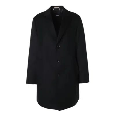 HUGO BOSS MEN'S H JARED 244 WOOL COAT, BLACK