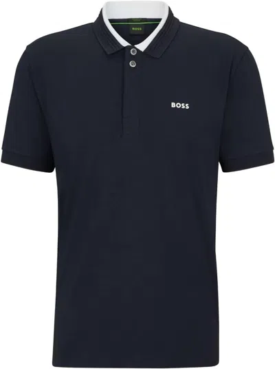 HUGO BOSS MEN'S POLO T-SHIRT IN NAVY BLUE