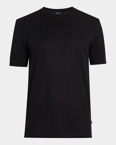 HUGO BOSS MEN'S THOMPSON DUAL PINSTRIPE CREWNECK T-SHIRT