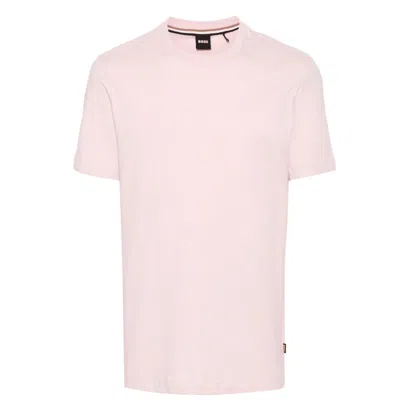 HUGO BOSS MEN'S TIBURT T-SHIRT IN PASTEL PINK