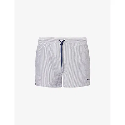 HUGO BOSS MENS NAVY VELVETFISH STRIPED SWIM SHORTS XXL