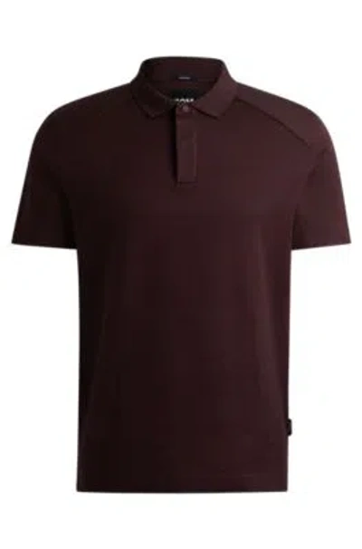 HUGO BOSS MERCERIZED-COTTON POLO SHIRT WITH RIPSTOP STRUCTURE