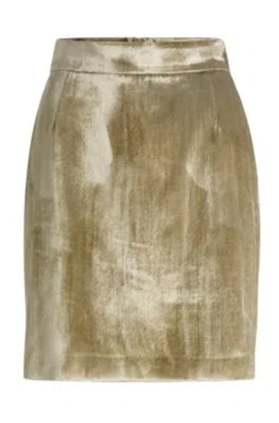 HUGO BOSS MINI SKIRT IN PLUSH VELVET WITH SMOOTH LINING