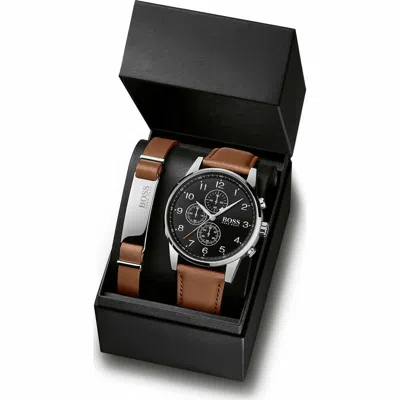 HUGO BOSS MOVADO BOLD 3600725 BLACK CHRONOGRAPH DIAL OLIVE GREEN CANVAS STRAP MEN'S WATCH