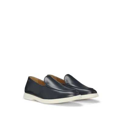 HUGO BOSS NAPPA-LEATHER LOAFERS WITH CONTRAST OUTSOLE