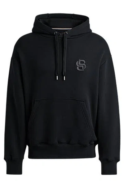 HUGO BOSS OVERSIZED-FIT HOODIE IN COTTON WITH DOUBLE B MONOGRAM
