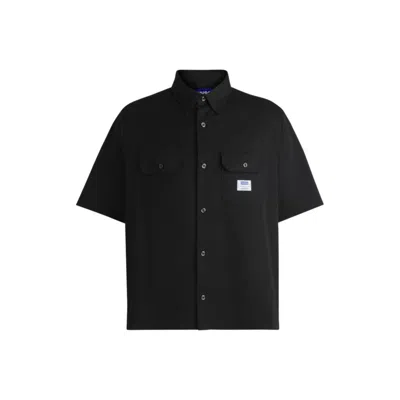 HUGO BOSS OVERSIZED-FIT SHIRT IN COTTON TWILL WITH ZIP CLOSURE