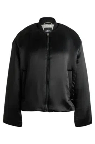 HUGO BOSS PADDED BOMBER JACKET IN SATIN