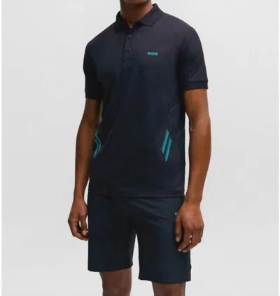 HUGO BOSS PIRAQ ACTIVE 1 POLO SHIRT IN BLUE