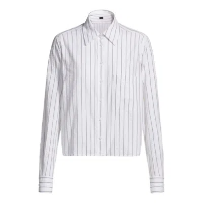 HUGO BOSS REGULAR-FIT BLOUSE IN A STRIPED COTTON BLEND