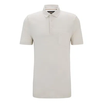 HUGO BOSS REGULAR-FIT POLO SHIRT IN SILK AND COTTON