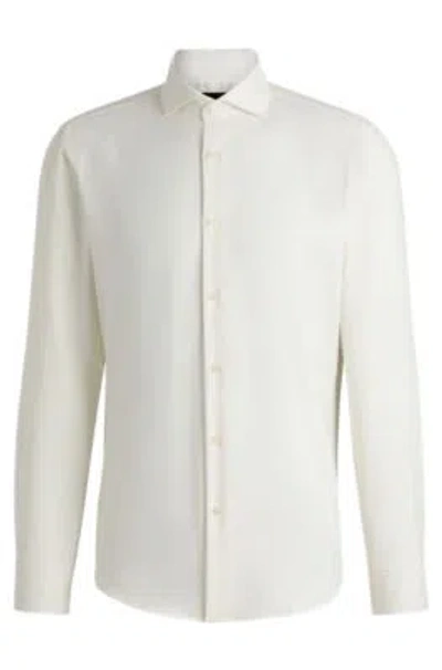 HUGO BOSS REGULAR-FIT SHIRT IN COTTON-CASHMERE TWILL