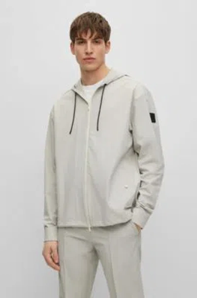 HUGO BOSS RELAXED-FIT HOODED SHIRT IN PERFORMANCE-STRETCH FABRIC