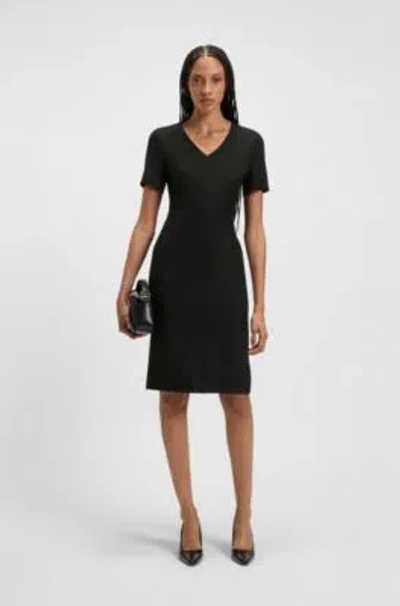 HUGO BOSS SLIM-FIT DRESS WITH FULL REAR ZIP