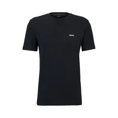 HUGO BOSS STRETCH-COTTON REGULAR-FIT T-SHIRT WITH CONTRAST LOGO