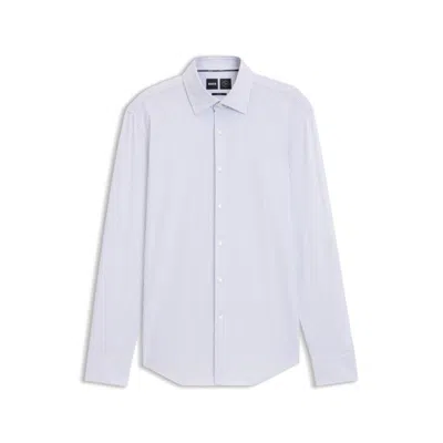 HUGO BOSS STRIPED SLIM-FIT SHIRT IN PERFORMANCE-STRETCH FABRIC