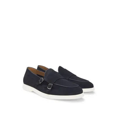 HUGO BOSS SUEDE MONK SHOE WITH CONTRAST OUTSOLE