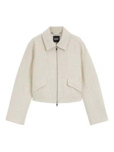 HUGO BOSS TEXTURED CROPPED JACKET