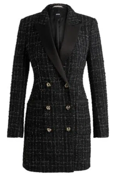 HUGO BOSS TUXEDO-STYLE DRESS IN SPARKLING TWEED